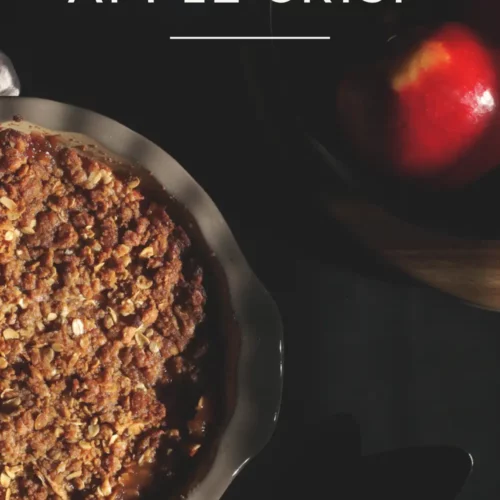 Apple crisp in pie pan