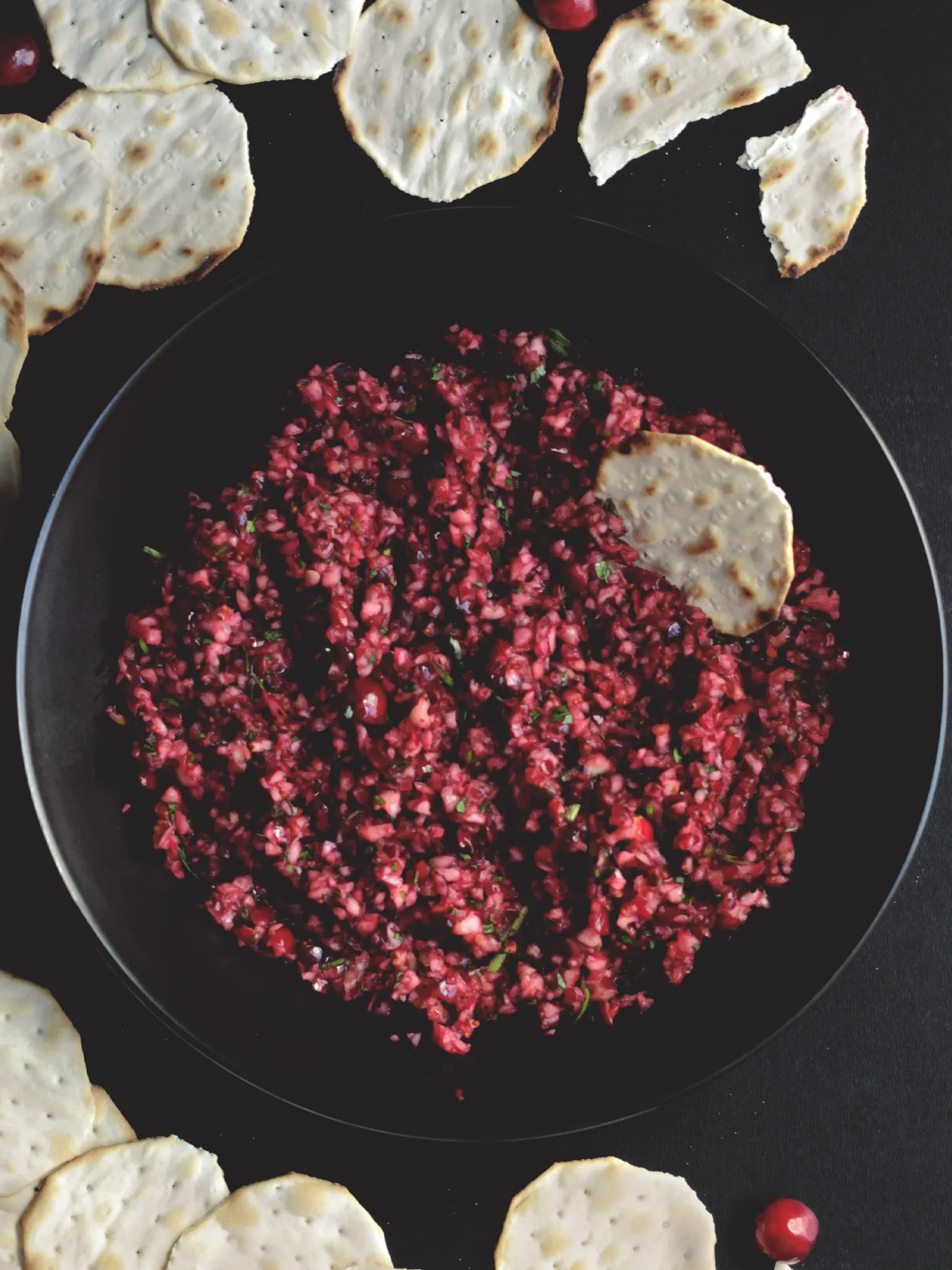 cranberry jalapeno dip in a bowl