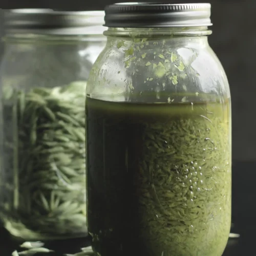 Milky oat tincture in a mason jar